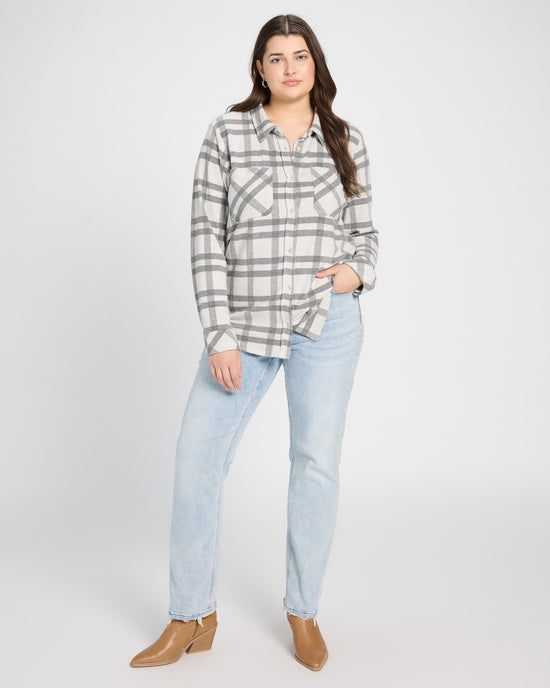 Grey/Ivory Plaid $|& Thread & Supply Lewis Plaid Shirt - UGC On Fig