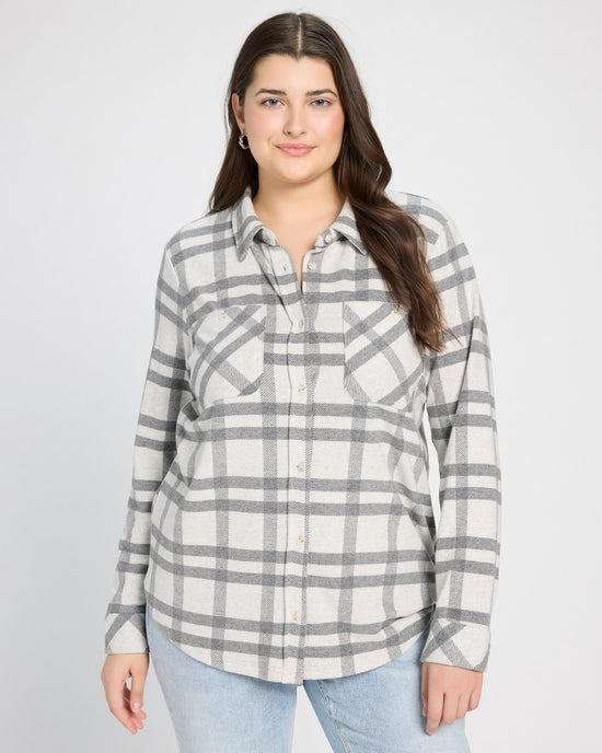 Grey/Ivory Plaid $|& Thread & Supply Lewis Plaid Shirt - SOF Front