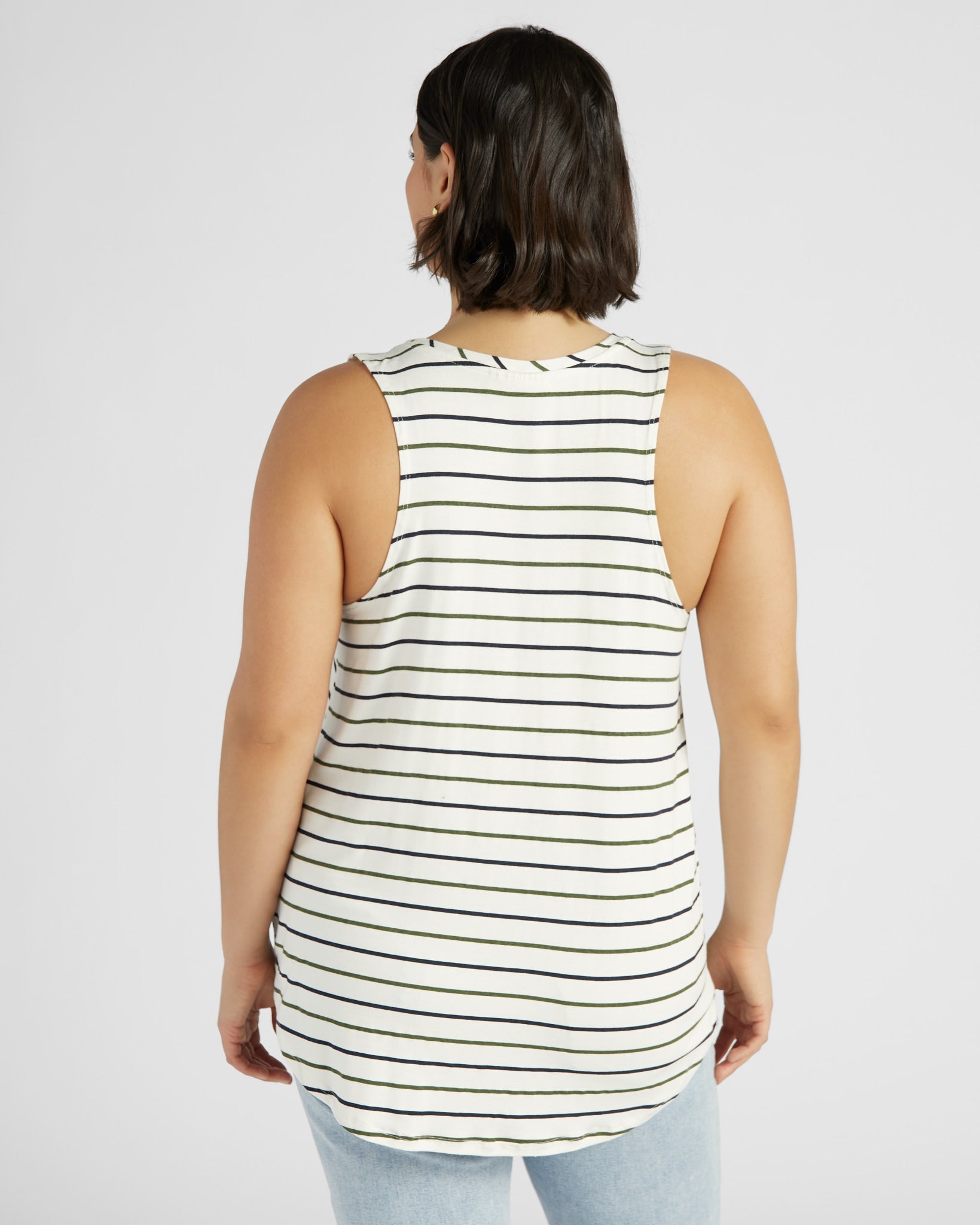 Natural/Nymph/Indin $|& SEAS Surfside Stripe Scoop Tank - SOF Back