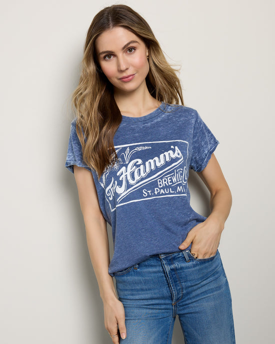 Navy $|& Recycled Karma Miller Hamm's Brewing Graphic Tee - SOF Front