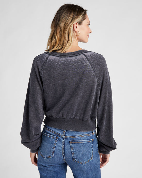 Black $|& Recycled Karma Aerosmith Long Sleeve Cropped Graphic - SOF Back