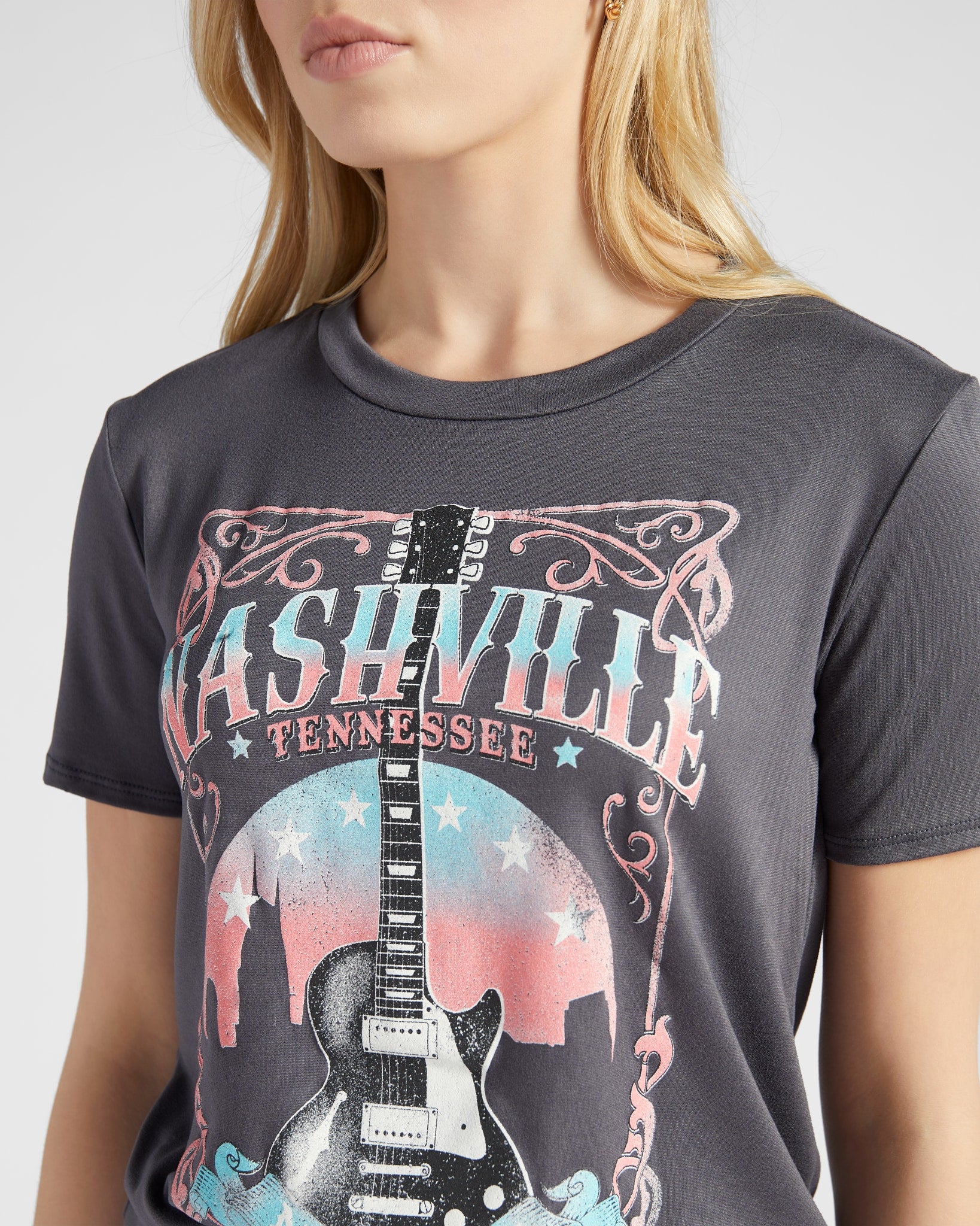 Charcoal $|& Polagram Nashville Music City Graphic Tee - SOF Detail