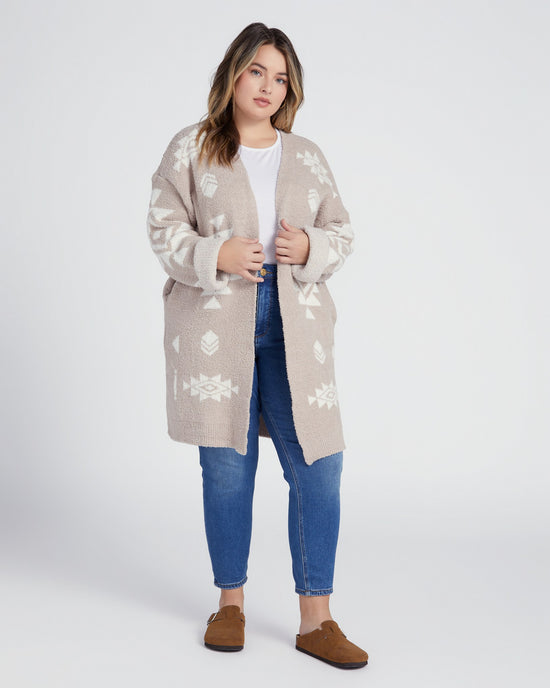 Taupe $|& Vanilla Bay Aztec Cardigan - SOF Front