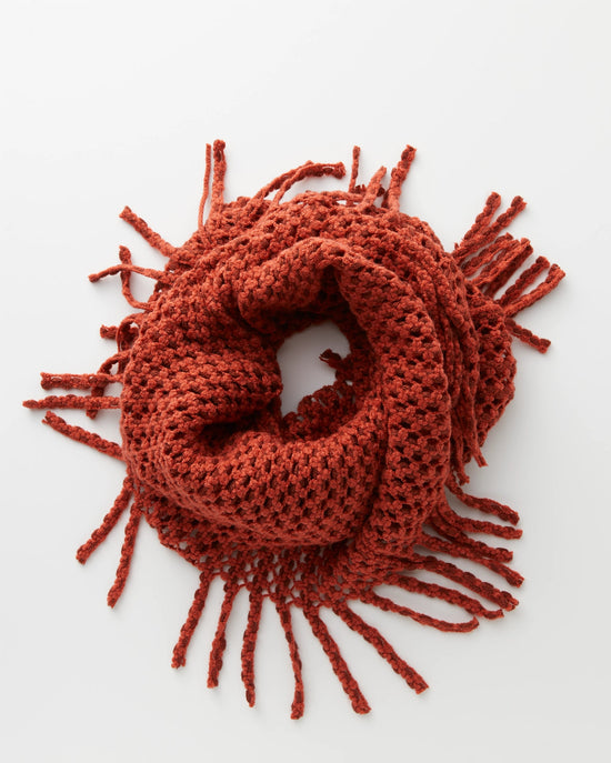 Rust $|& Elegant Essence 2-Tone Mini Tube Scarf - Hanger Front
