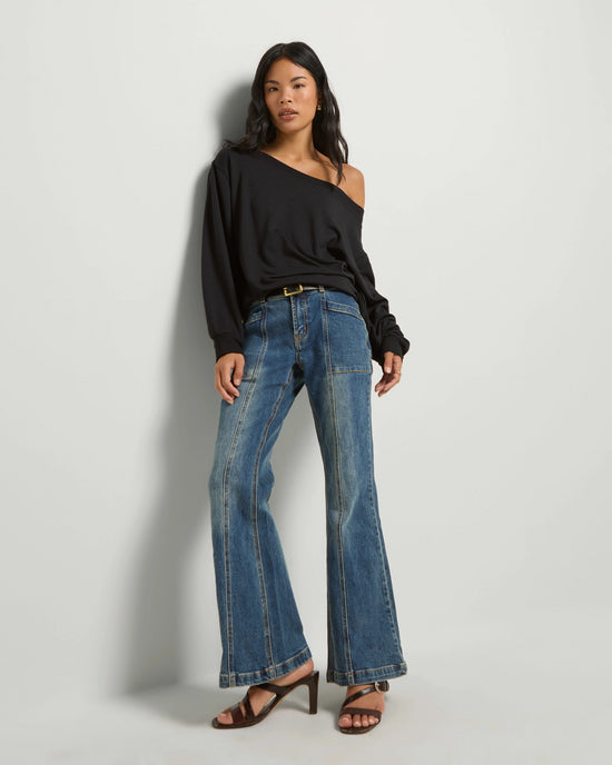 Black $|& SEAS Brooksville One Shoulder Sweatshirt - UGC On Fig