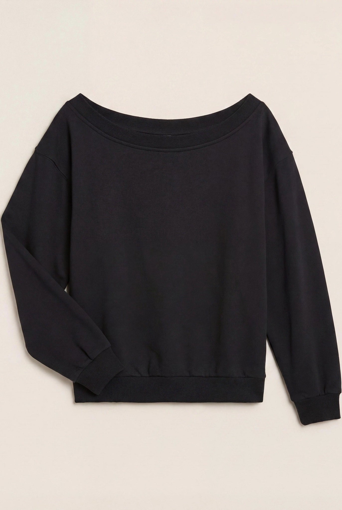 Black $|& SEAS Brooksville One Shoulder Sweatshirt - Hanger Detail