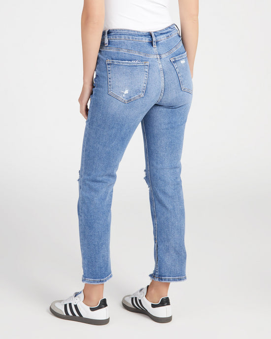 Under the Table Blue $|& Mica Denim Mid Rise Ankle Straight Leg Jeans - SOF Back