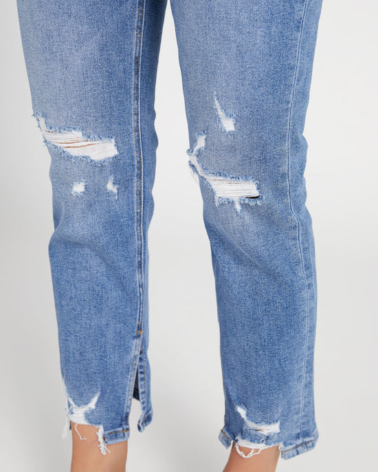 Under the Table Blue $|& Mica Denim Mid Rise Ankle Straight Leg Jeans - SOF Detail