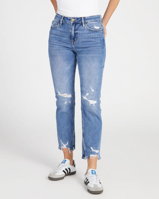 Under the Table Blue $|& Mica Denim Mid Rise Ankle Straight Leg Jeans - SOF Front