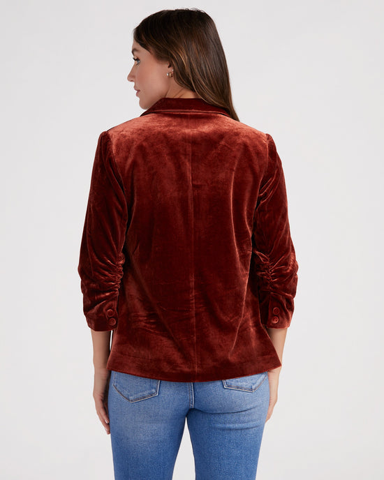 Amber Rust $|& Skies Are Blue Velvet Blazer - SOF Back