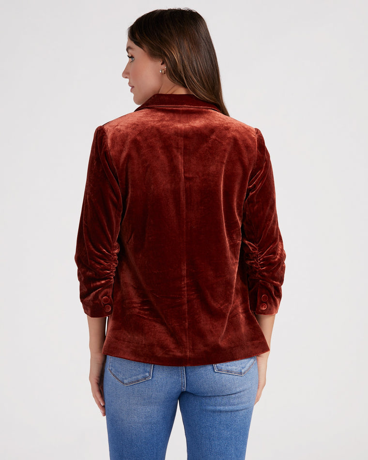 Amber Rust $|& Skies Are Blue Velvet Blazer - SOF Back