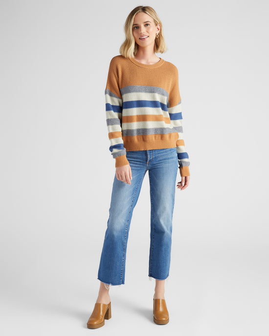 Blue Multi $|& ACOA Multi Color Stripe Sweater - SOF Full Front