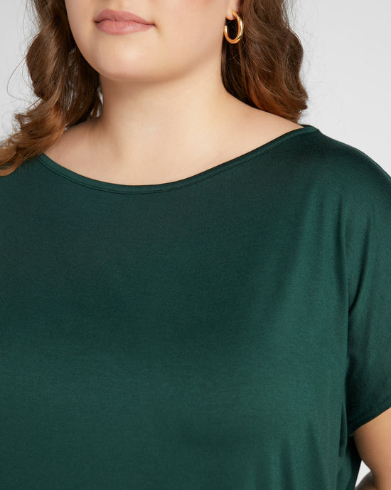 Dark Hunter Green $|& SEAS Brentwood Boat Neck Top - SOF Detail