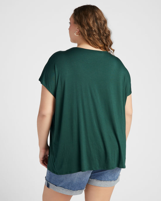 Dark Hunter Green $|& SEAS Brentwood Boat Neck Top - SOF Back