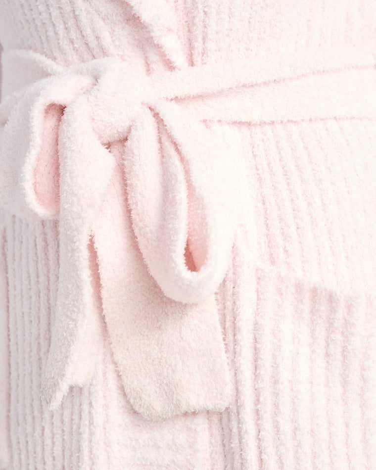 Heather Blush Pink $|& Softies Marshmallow Ribbed Robe - SOF Side