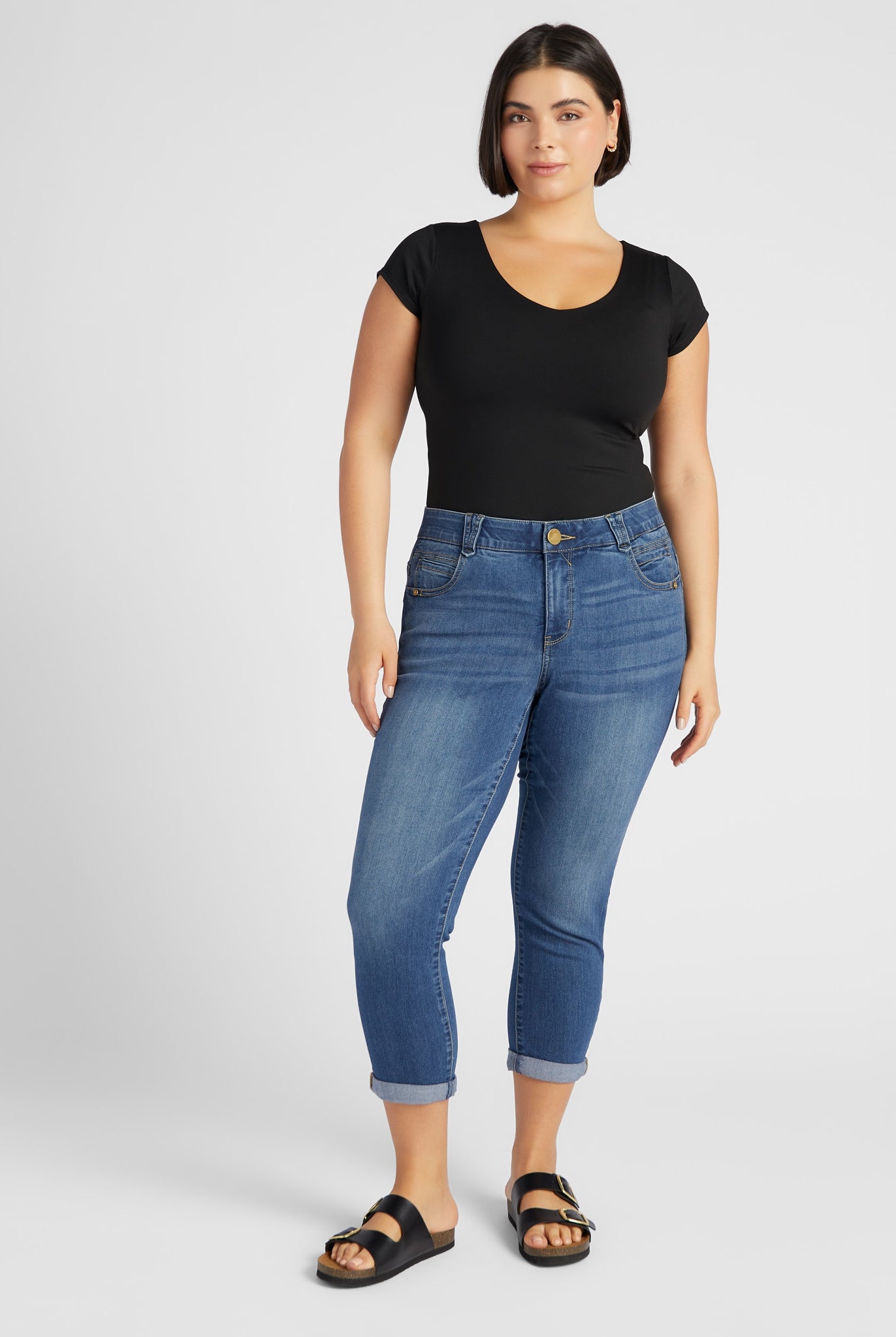 Blue $|& Democracy Absolution Cuffed Ankle Skimmer Jeans - SOF Full Front