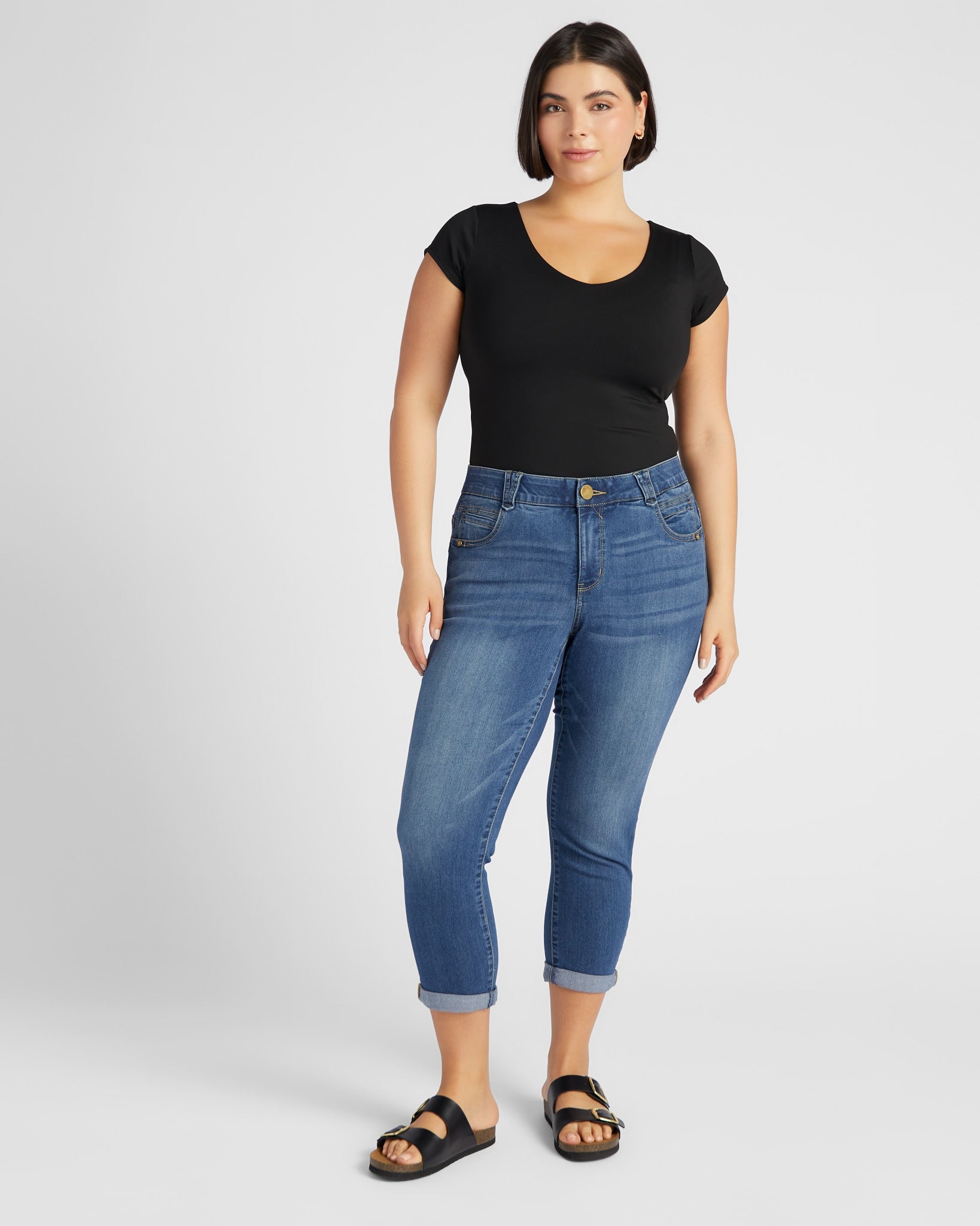 Blue $|& Democracy Absolution Cuffed Ankle Skimmer Jeans - SOF Full Front