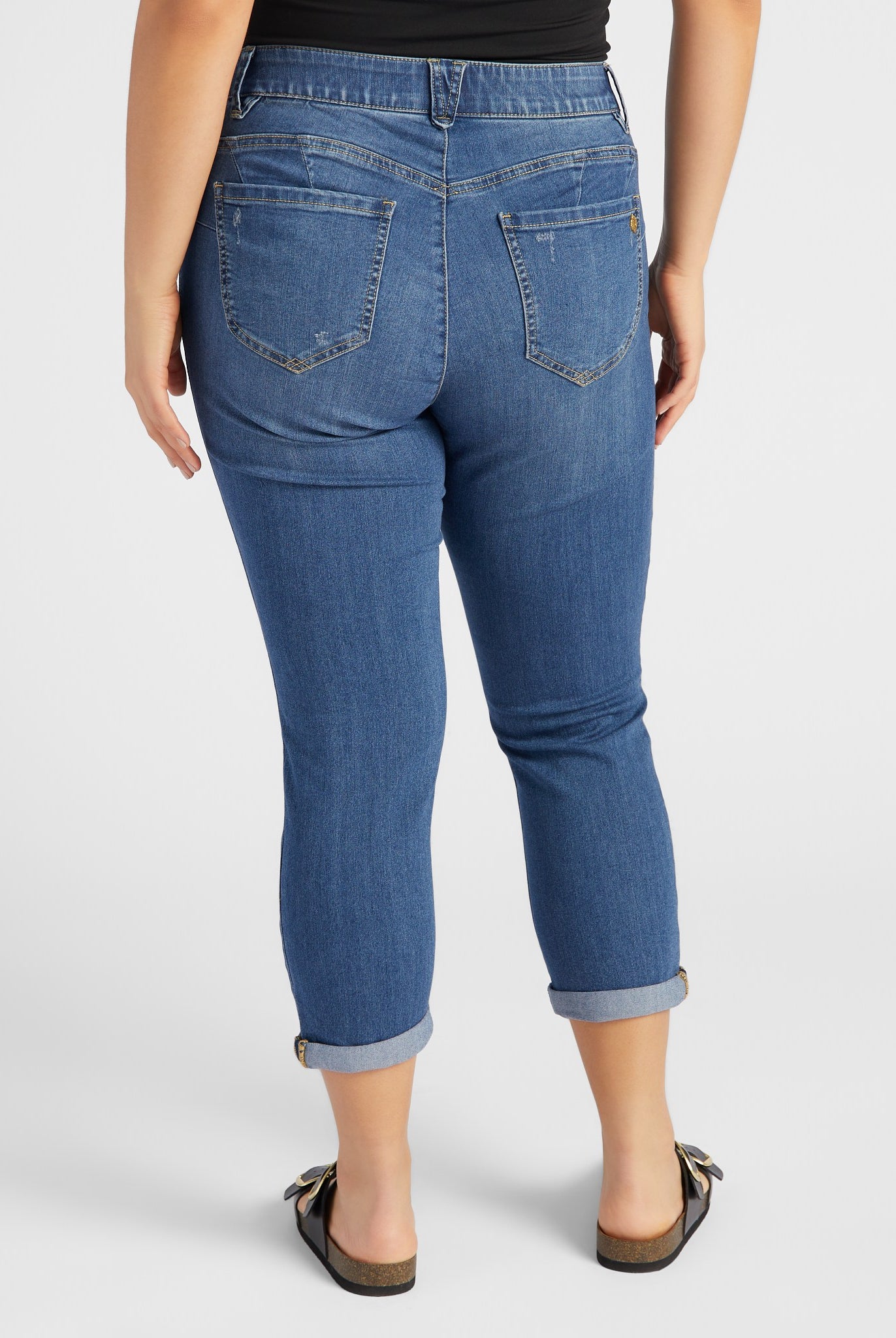 Blue $|& Democracy Absolution Cuffed Ankle Skimmer Jeans - SOF Back