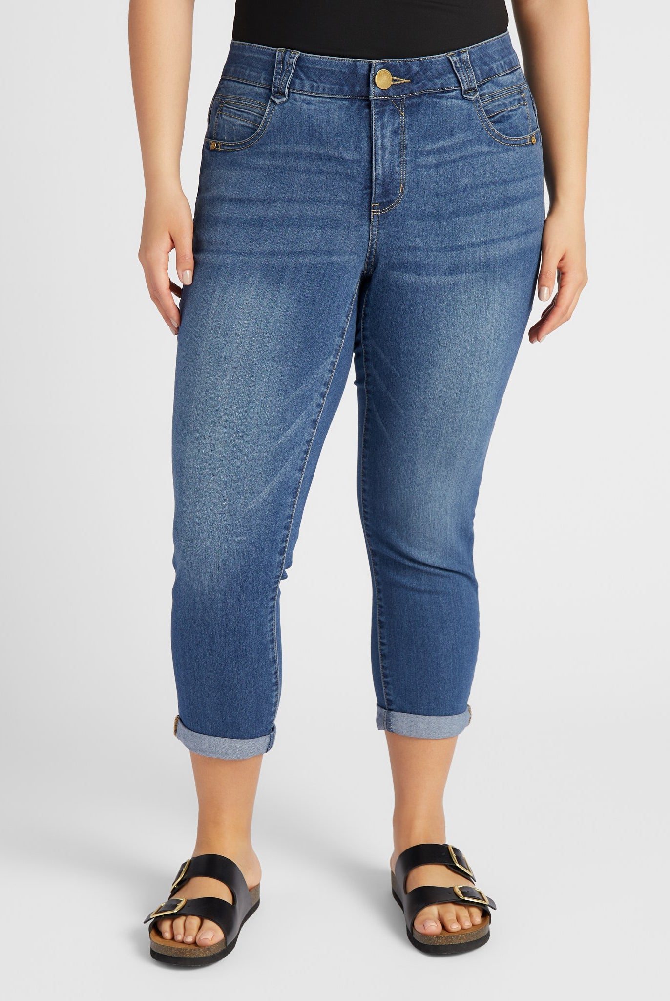 Blue $|& Democracy Absolution Cuffed Ankle Skimmer Jeans - SOF Front