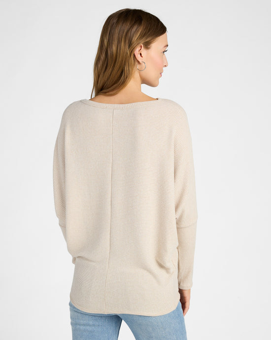 Oatmeal $|& W. by Wantable Brushed Ribbed Intermingle Dolman Top - SOF Back