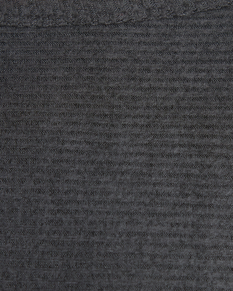Dark Charcoal $|& W. by Wantable Brushed Ribbed Intermingle Dolman Top - SOF Detail