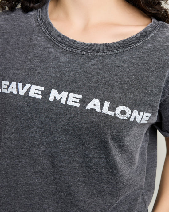 Black $|& Recycled Karma Leave Me Alone Burnout Tee - SOF Full Front