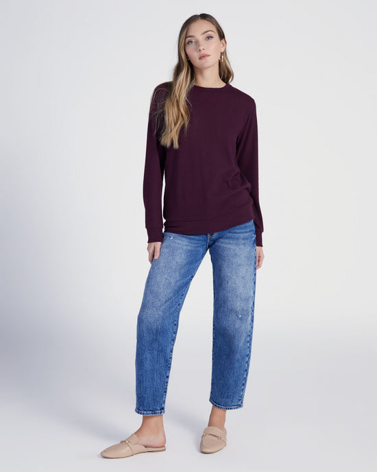 Rasin $|& Loveappella Brushed Crew Neck  Pullover - SOF Full Front