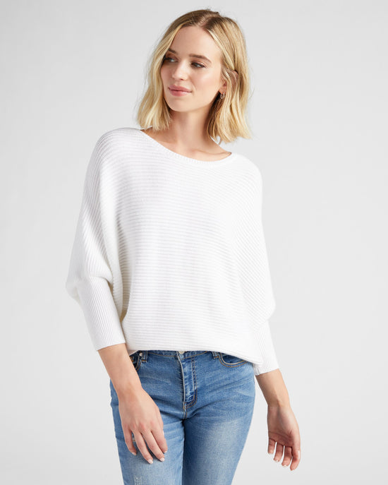 Off White $|& Hem & Thread Oversize Dolman Sleeve Sweater - SOF Front