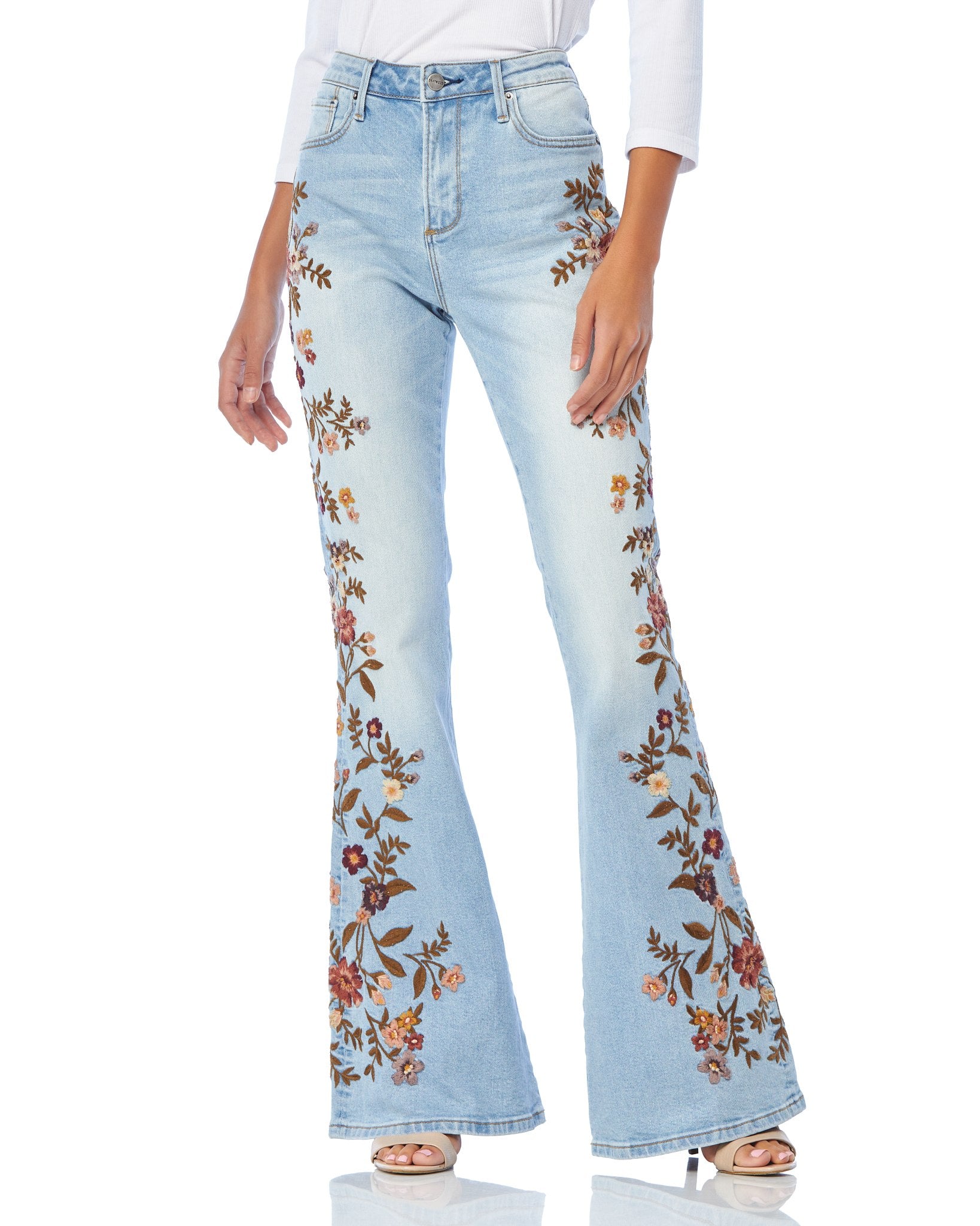 Natalia Embroidered Flare Jean