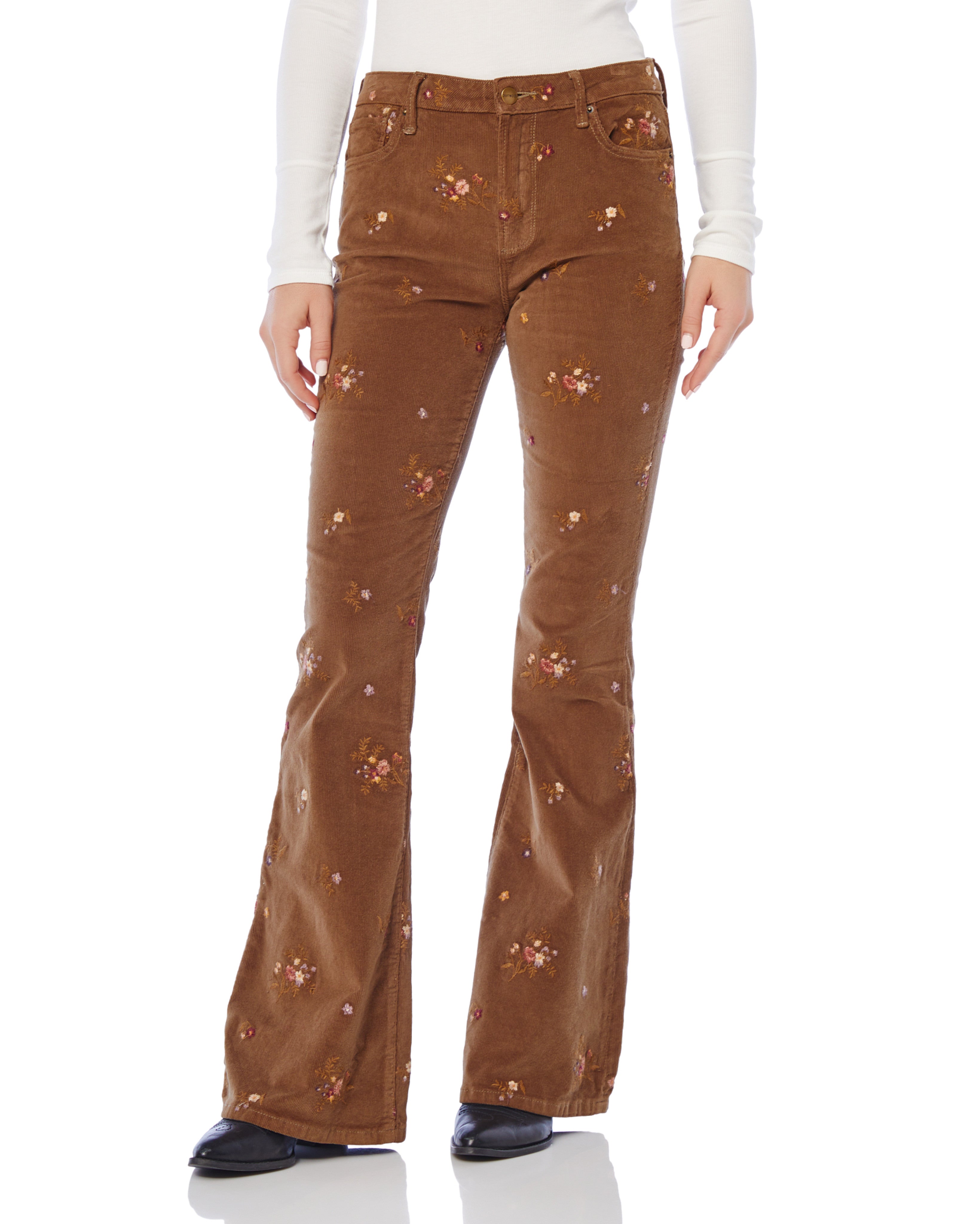 The Harmony High Waist Corduroy Flare In Copper • Impressions Online  Boutique