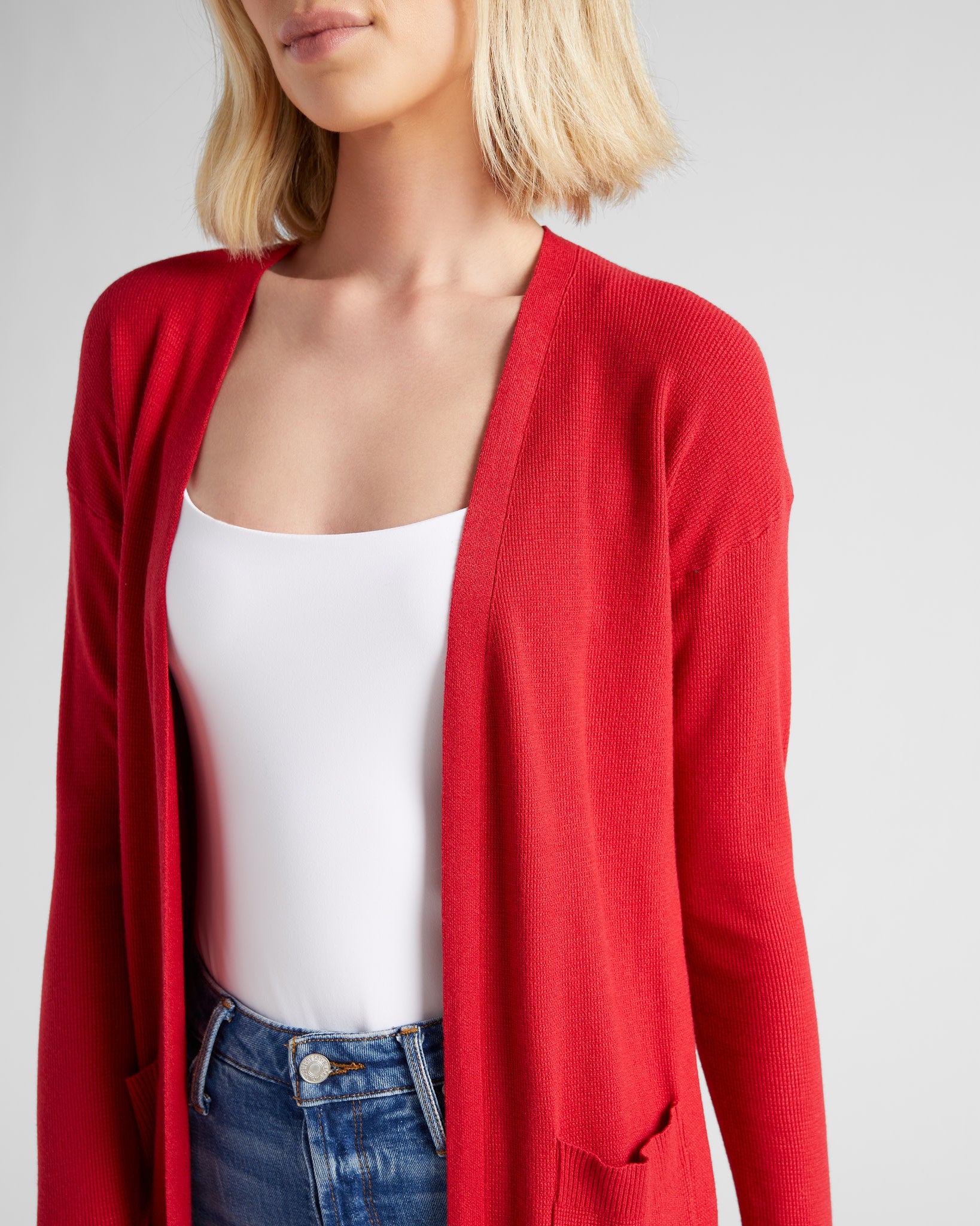 Garnet $|& Tea N Rose Soft Touch Sweater Cardigan - SOF Detail