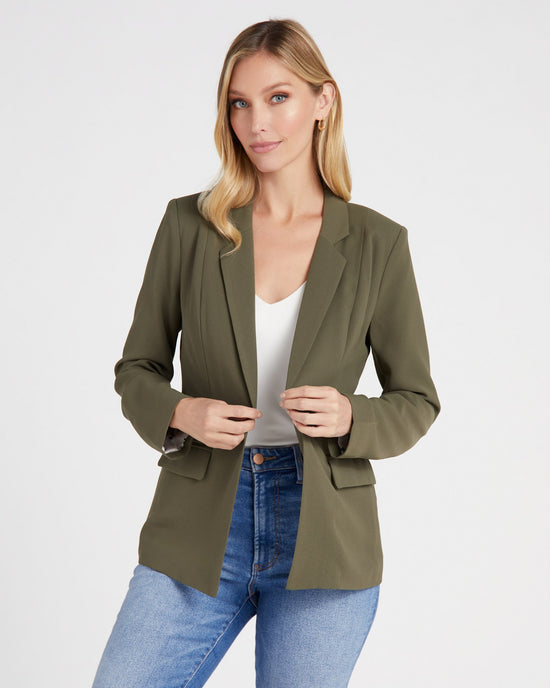 Olive $|& Skies Are Blue Boyfriend Blazer - SOF Front