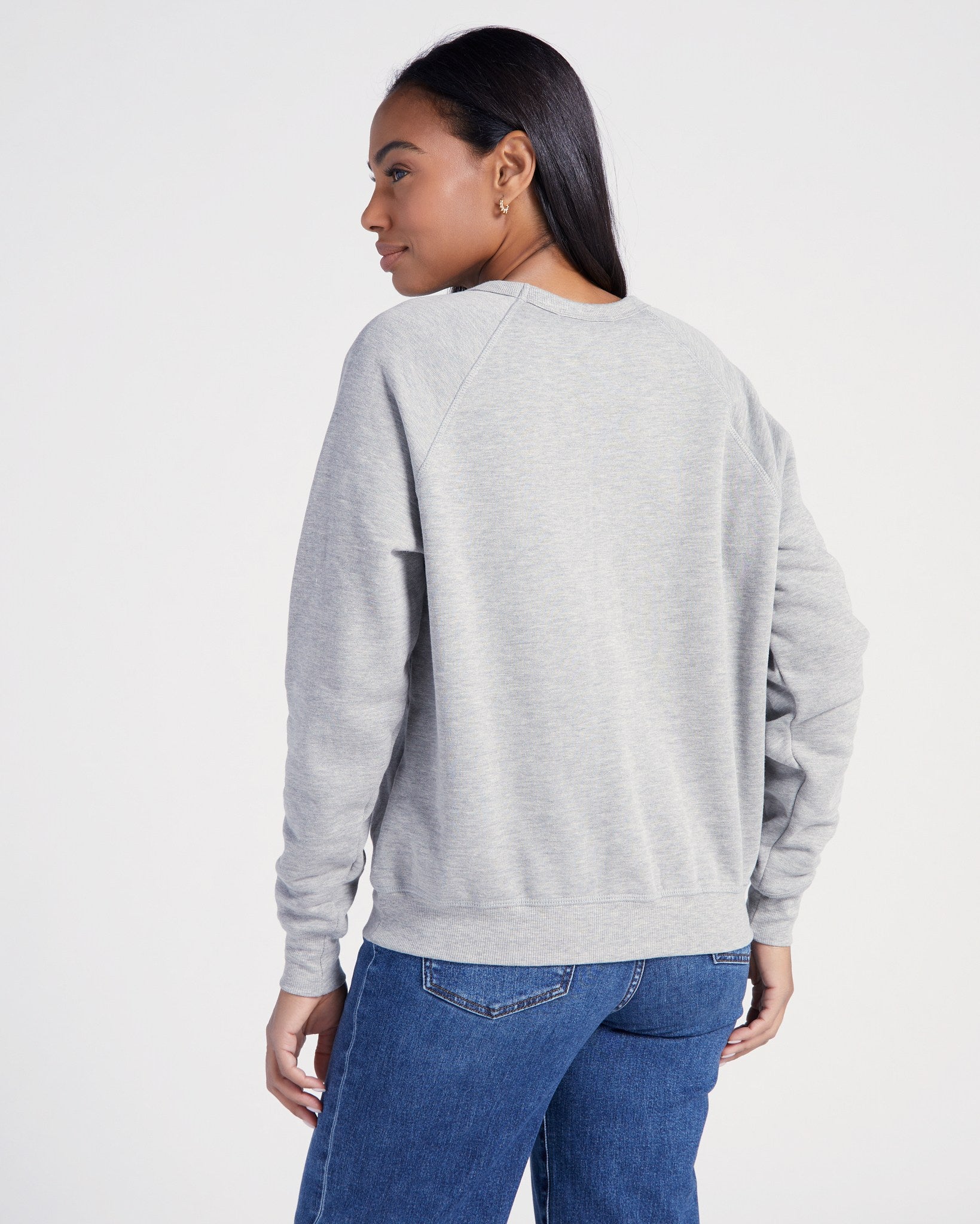 Heather Grey $|& Project Social T Wine Time Graphic Sweatshirt - SOF Back