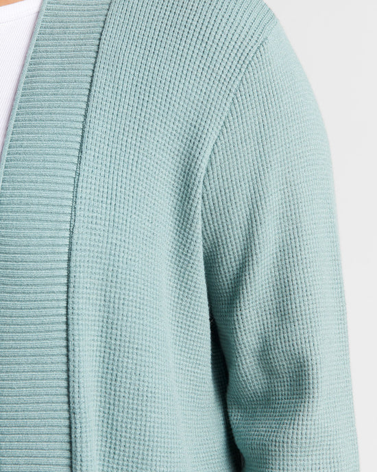 Dusty Jade $|& Staccato Open Front Pocket Cardigan - SOF Detail