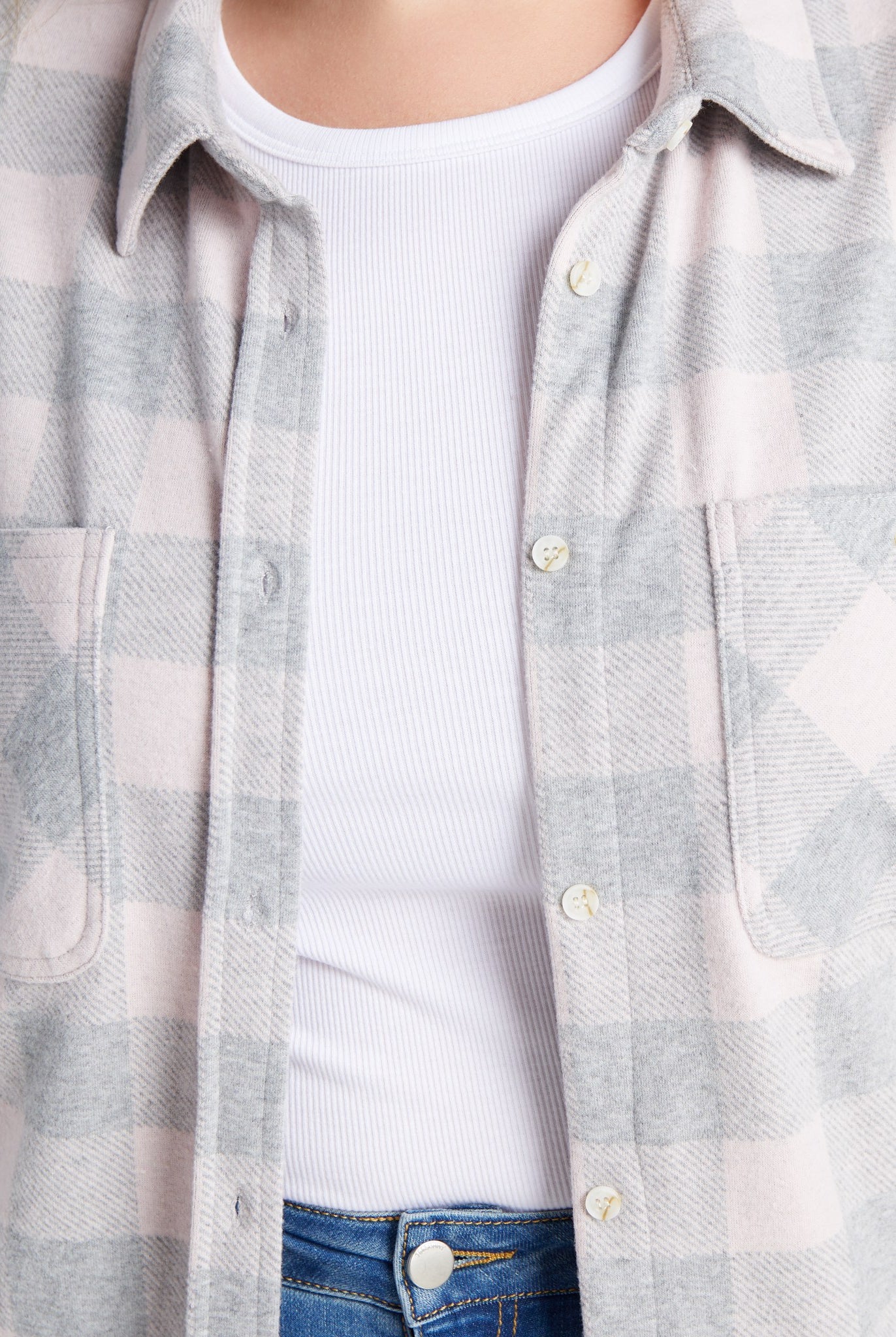 Pink Grey Buffalo $|& Thread & Supply Lewis Plaid Shirt - SOF Detail