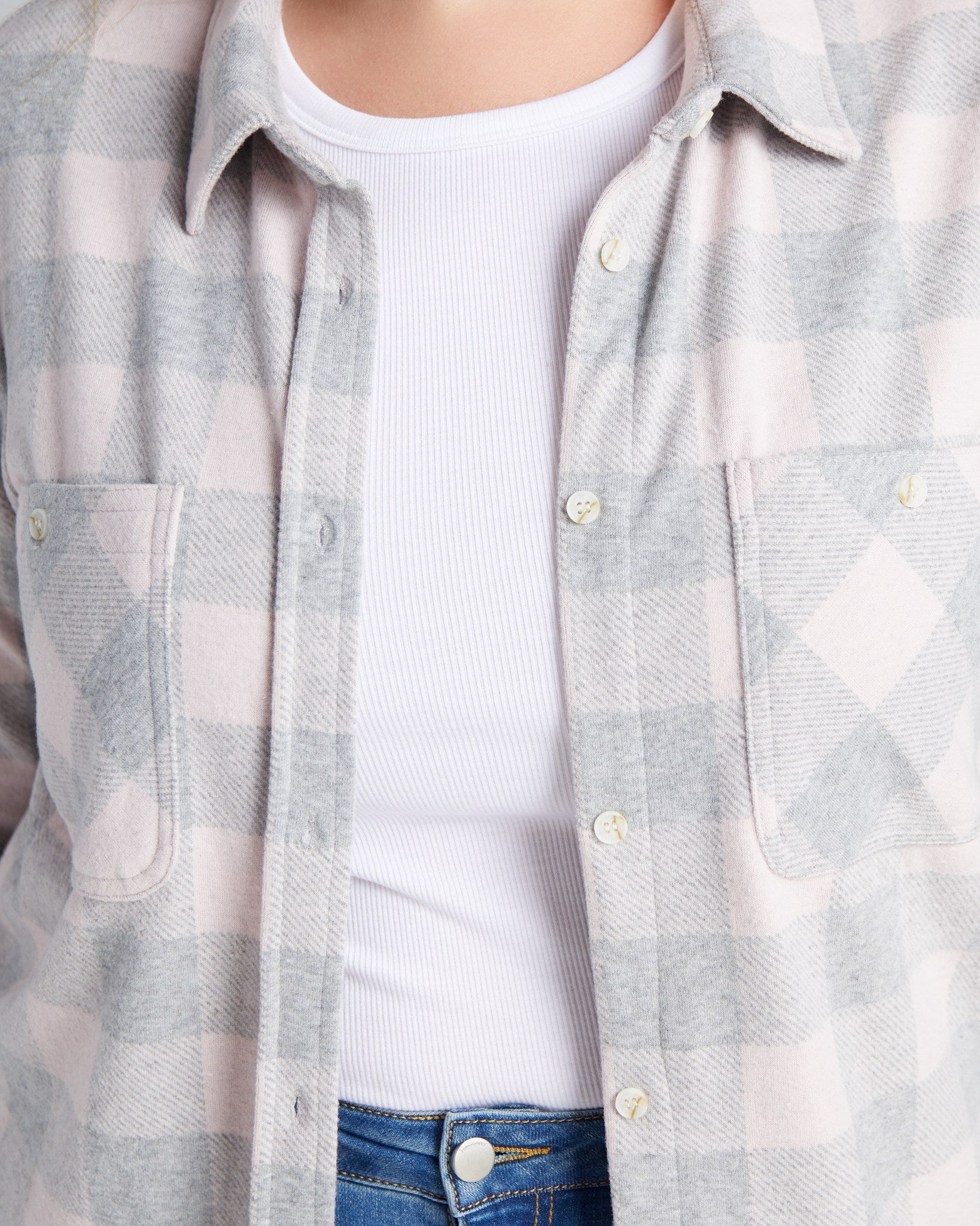 Pink Grey Buffalo $|& Thread & Supply Lewis Plaid Shirt - SOF Detail
