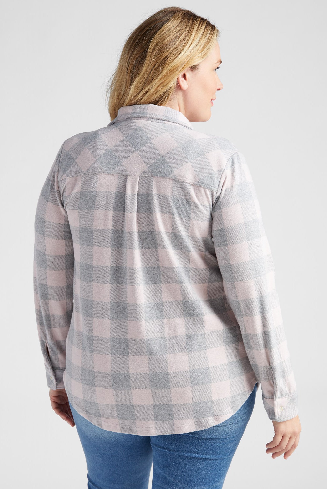 Pink Grey Buffalo $|& Thread & Supply Lewis Plaid Shirt - SOF Back