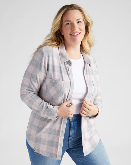 Pink Grey Buffalo $|& Thread & Supply Lewis Plaid Shirt - SOF Front