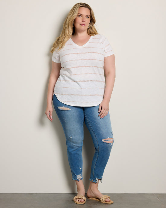 Sandstone Stripe $|& Thread & Supply Amelia Stripe Tee - UGC On Fig