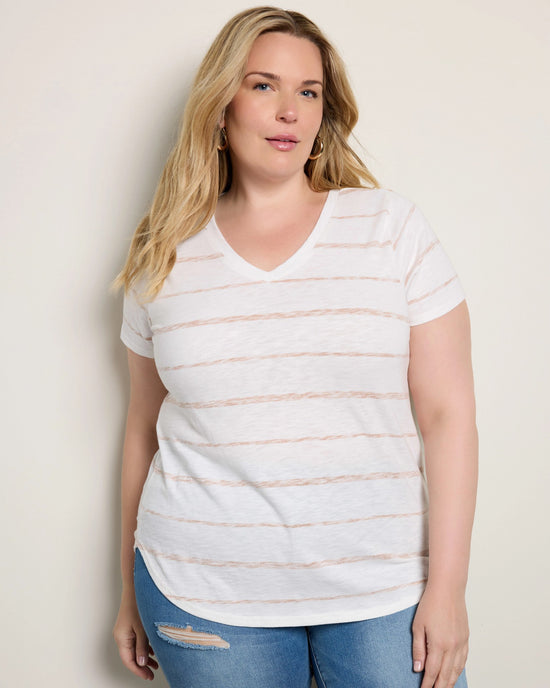 Sandstone Stripe $|& Thread & Supply Amelia Stripe Tee - SOF Front