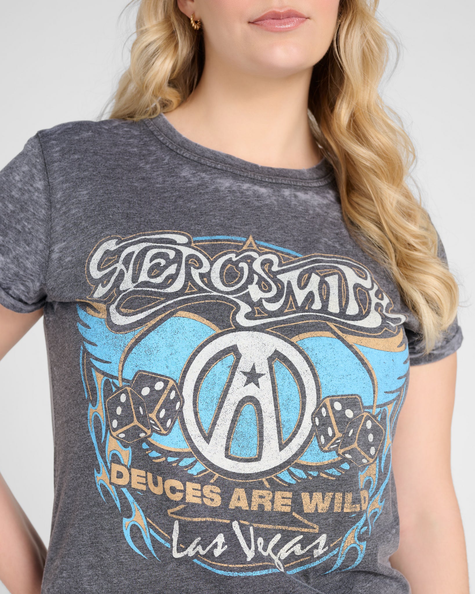 Black $|& Recycled Karma Aerosmith Graphic Tee - SOF Detail