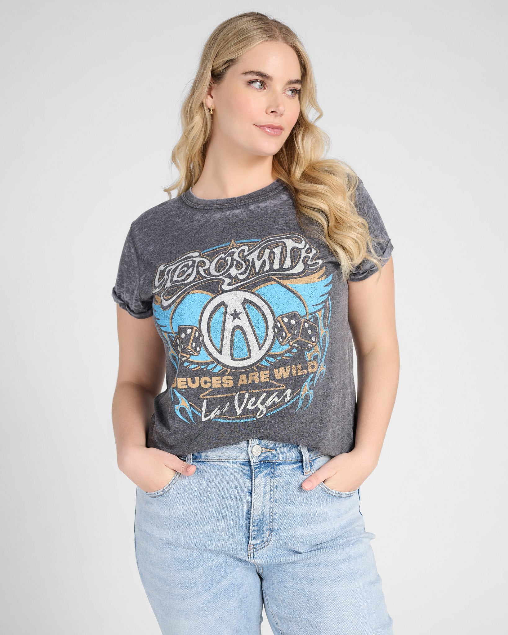 Black $|& Recycled Karma Aerosmith Graphic Tee - SOF Front