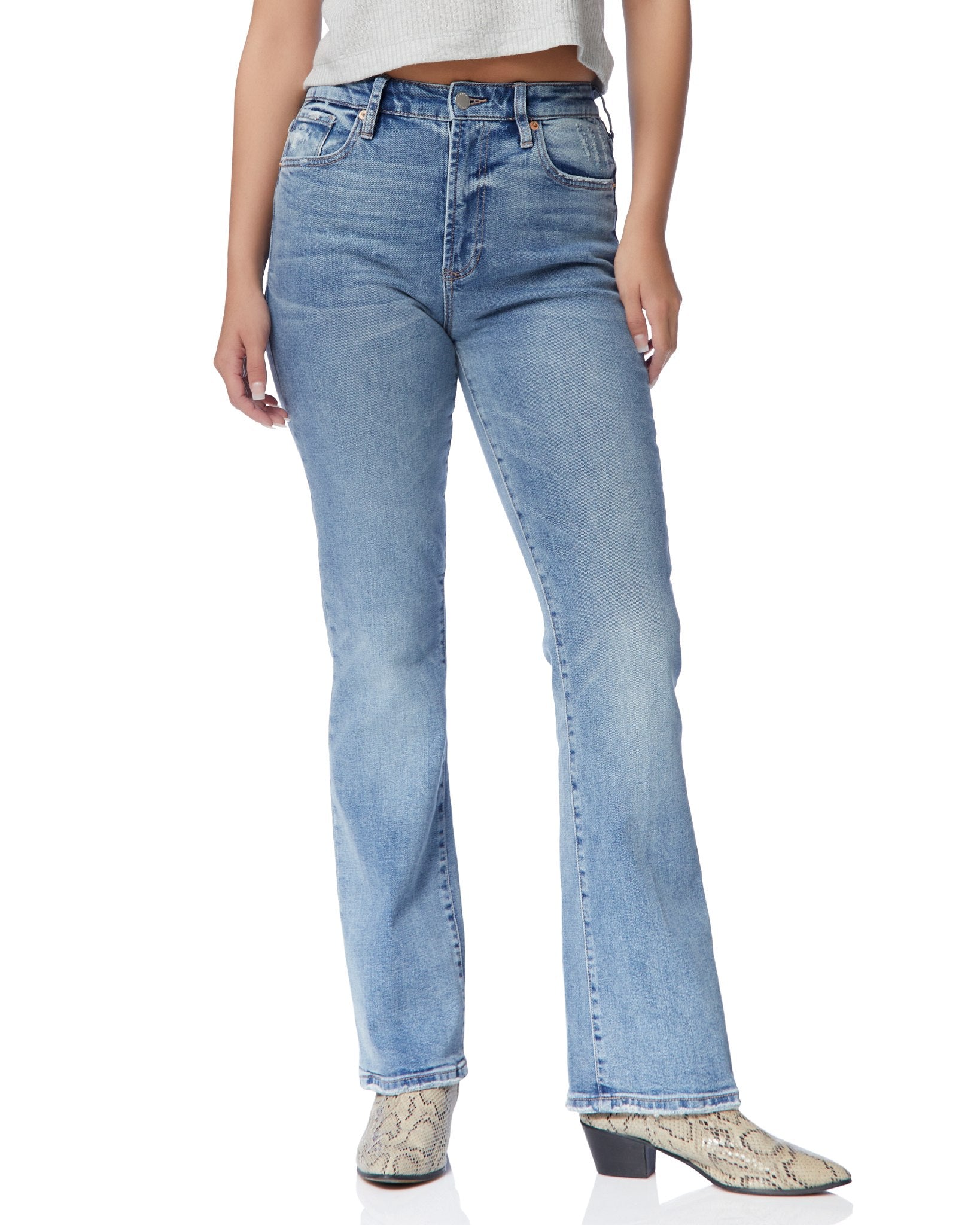 Women's High Rise Back Yoke Detail Bootcut Jeans
