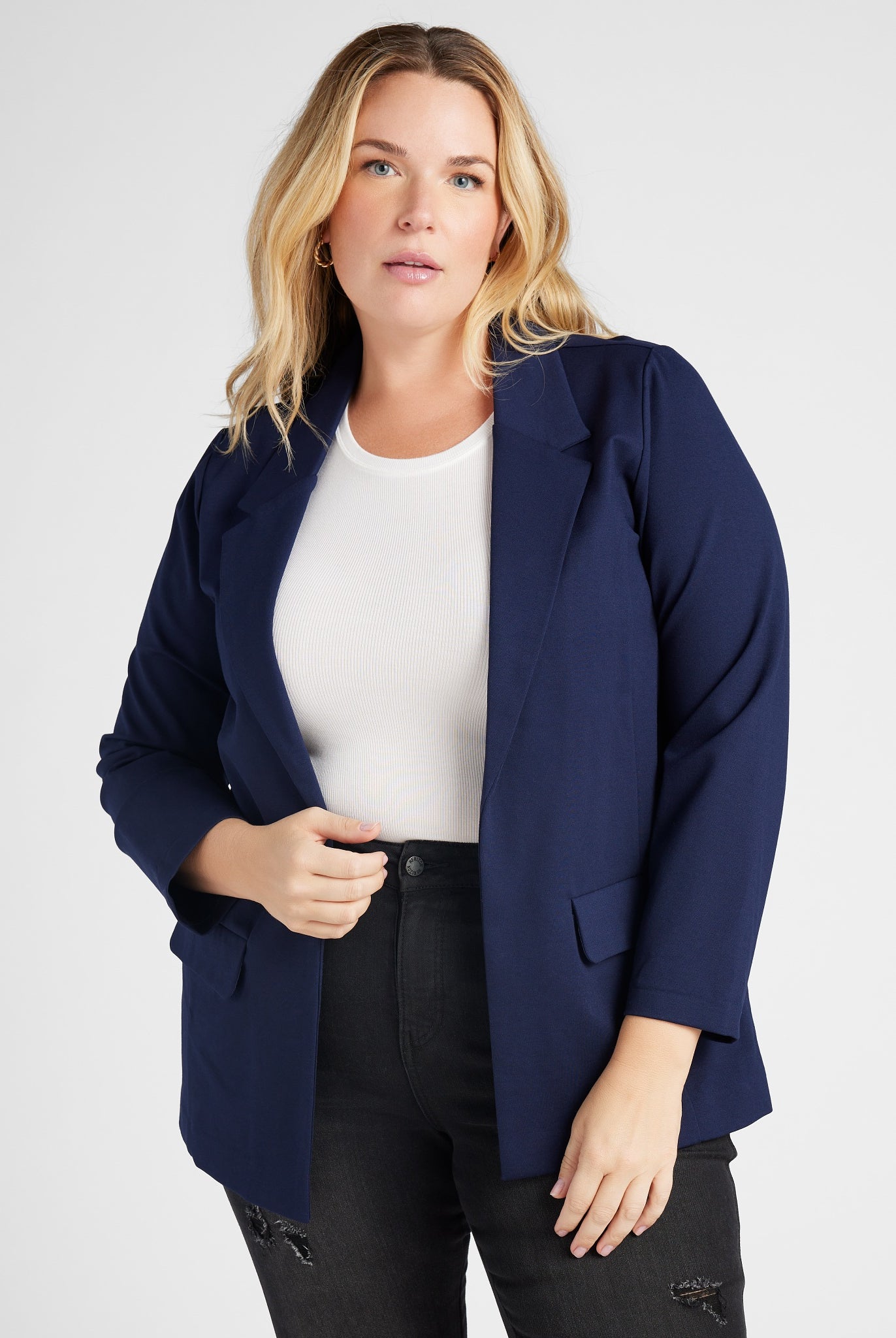 Cadet Blue $|& Liverpool Boyfriend Blazer - SOF Front