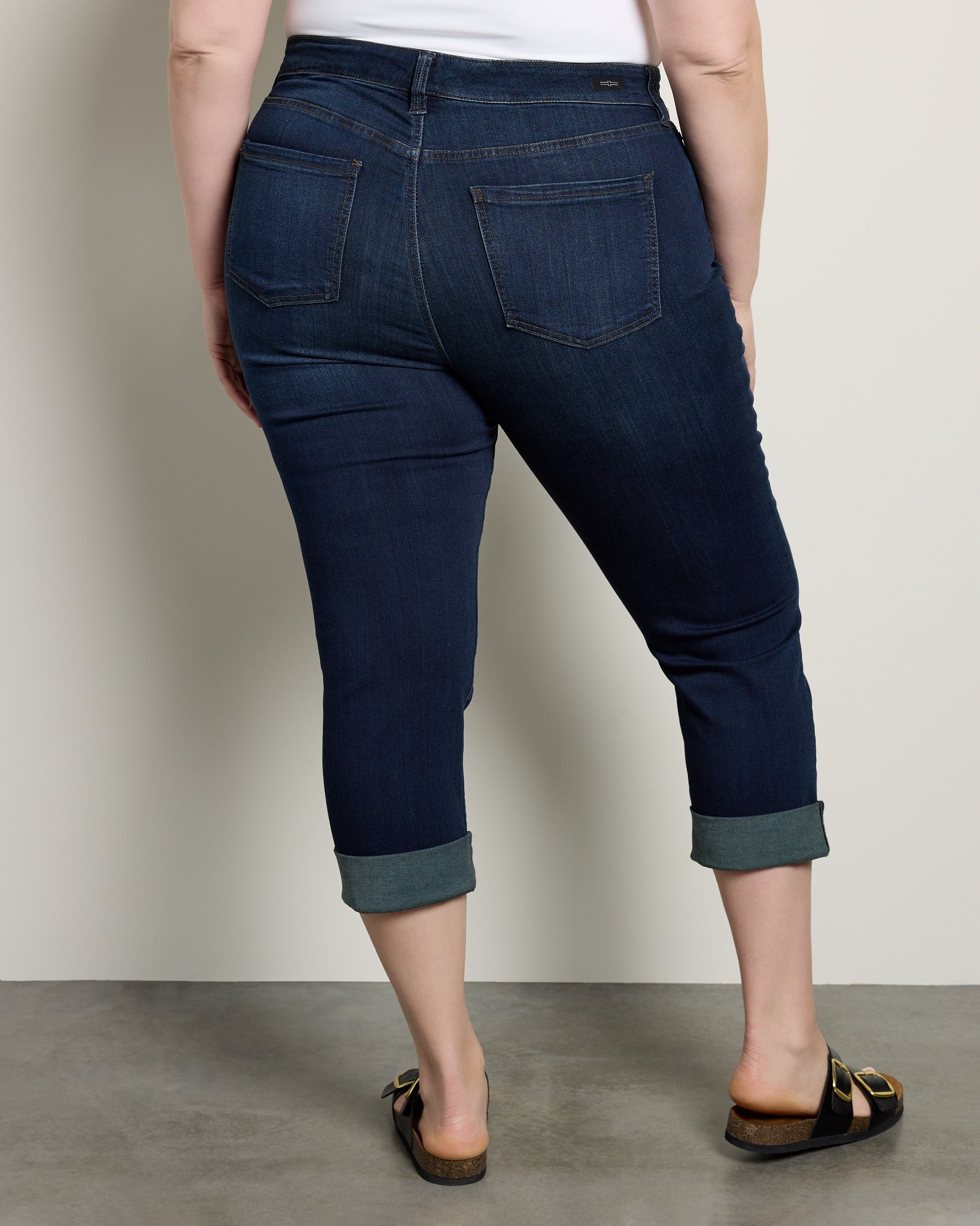 Destiny Dark $|& Liverpool Charlie Cuffed Cropped Skinny Jeans - SOF Back