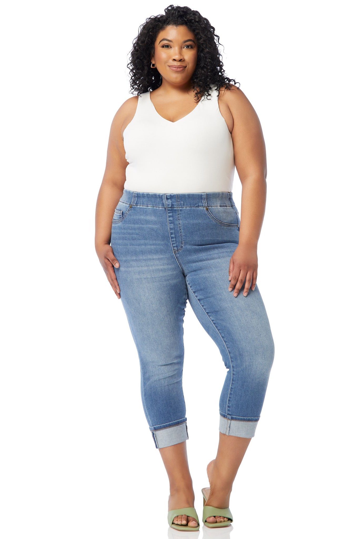 Canyonlands $|& Liverpool Chloe Cuffed Cropped Skinny Jeans - SOF Full Front