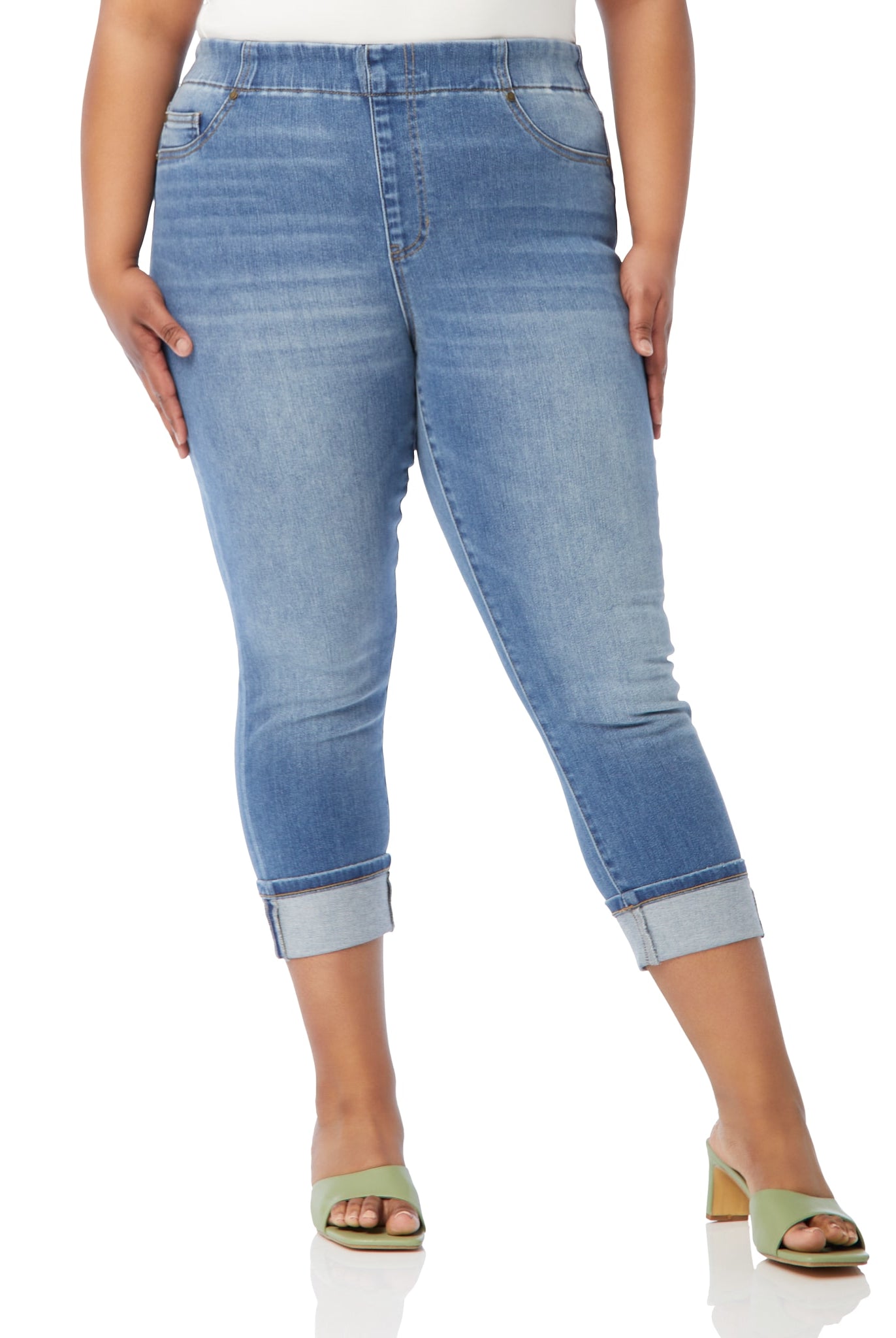 Canyonlands $|& Liverpool Chloe Cuffed Cropped Skinny Jeans - SOF Front