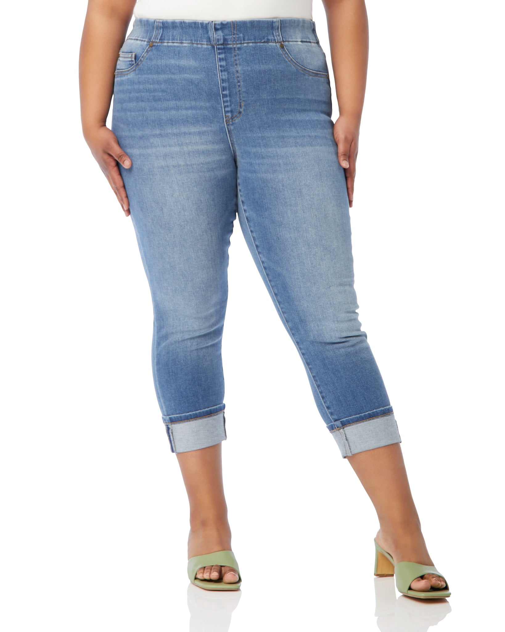 Canyonlands $|& Liverpool Chloe Cuffed Cropped Skinny Jeans - SOF Front