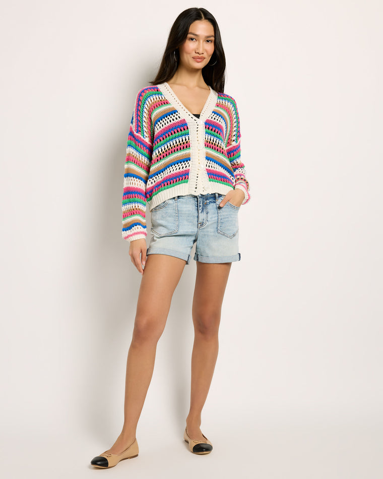 Multi $|& Vigoss Crochet Sweater Cardigan - UGC On Fig