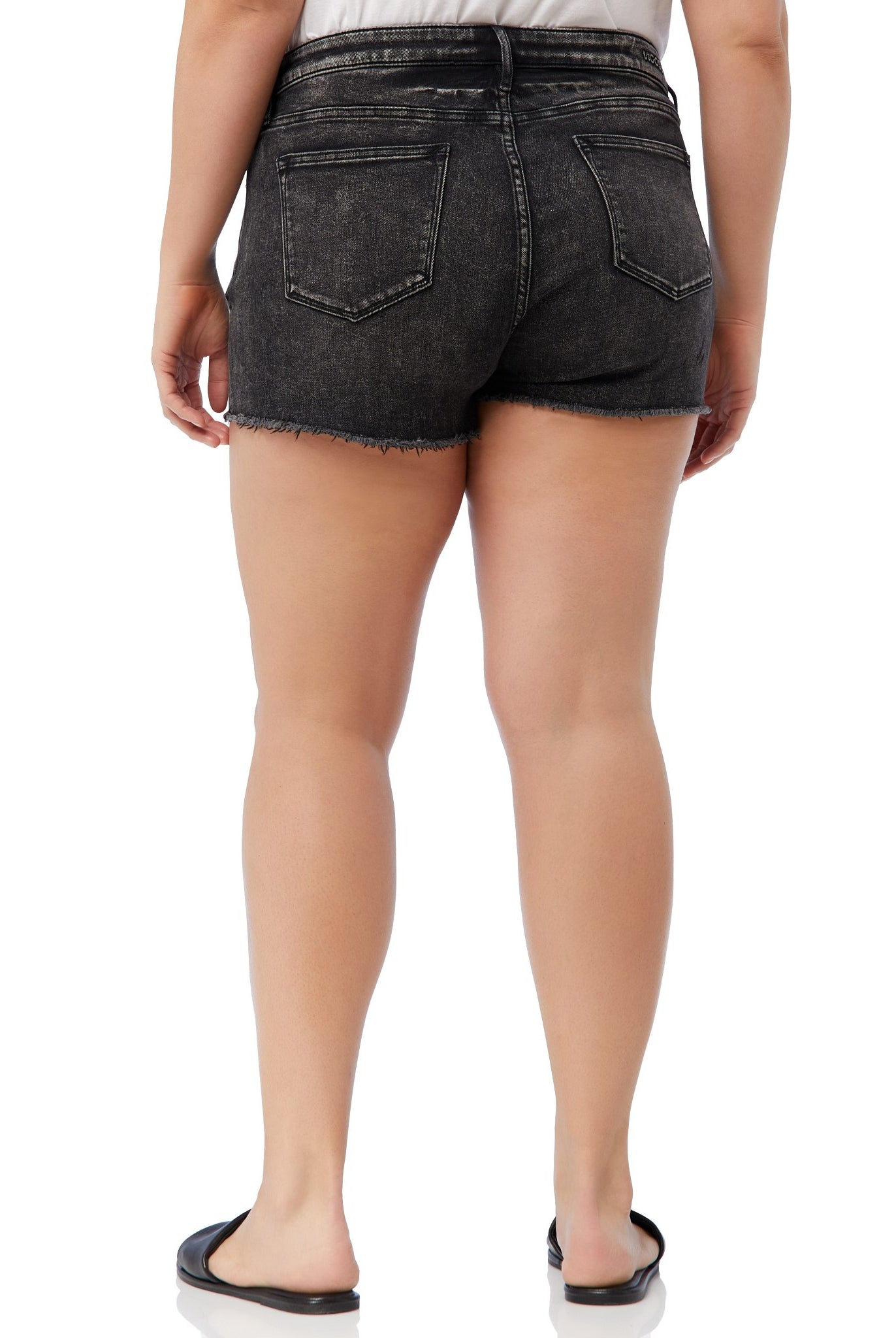 Washed Black $|& Vigoss Marley Frayed Hem Short - SOF Back